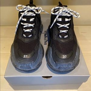 Balenciaga Triple S Black Size 37 Womens.